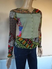 TUNIQUE DE MARQUE * LULU H * ORIGINALE NOIRE IMPRIMEE COLORE T 36 /38 NEUVE 