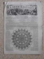 JOURNAL LA MODE °°DE LA FAMILLE février 1866 COUTURE BRODERIE CROCHET, ANCIEN