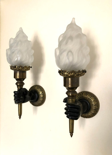 Paire applique bronze - d'applique,