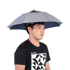 Chapeau Parapluie de Tete, Chapeau Parasol de Pêche Pliable Étanche Protectio...