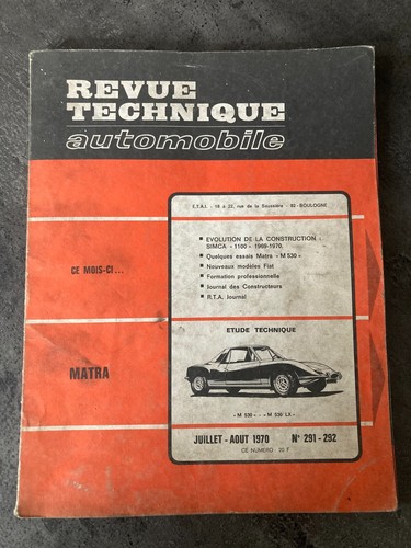 Rta 291 292 matra 530 - matra, m
