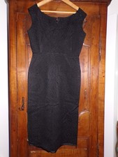 ROBE ANCIENNE FEMME TISSUS BROCHé NOIR - BELLE QUALITE - ANNEES 40/50