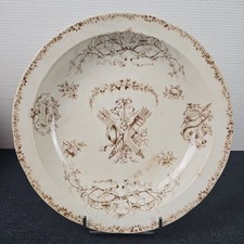 Plat Rond Creux Louis XVI Choisy Le Roi Terre De Fer Sepia Fin 19ème