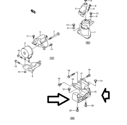 Support arrière moteur