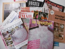 lot revues crochet - napperon / couvre- lit / table / rideaux - lampe ...