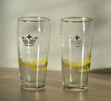 2 anciens verres à bière CHAMPIGNEULLES (Dont un bombé !!!)