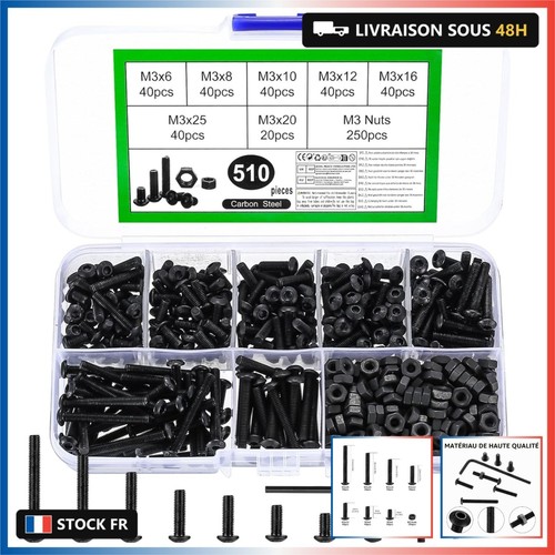 Set vis 510 pcs m3 - pcs,