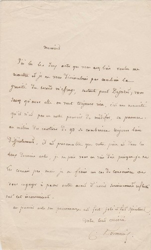 Dormeuil lettre autographe - lettre,