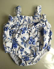 Neuf Janie & Jack Maillot de Bain Filles Baignade Blanc Bleu 12 18 M