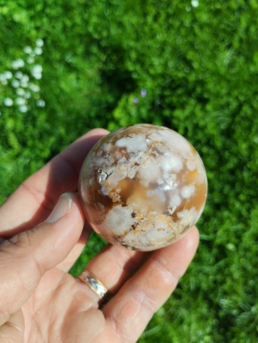 Agate fleur forme sphère - agate,