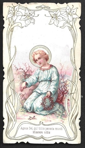 Image pieuse chromo agnus - --,