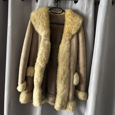 manteau mouton retourné beige vintage Cuir Femme taille 40 Années 70/80