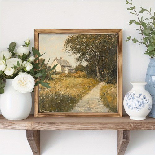 Vintage country path - path, cottage