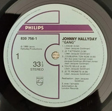 Johnny Hallyday  Gang LP 33T