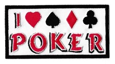 Écusson patche I love poker hotfix patch thermocollant thermocollable
