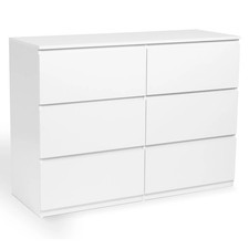 Commode 6 tiroirs TOMI 110 cm bois blanc