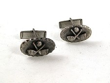 Vintage Pewter Crossed Golf