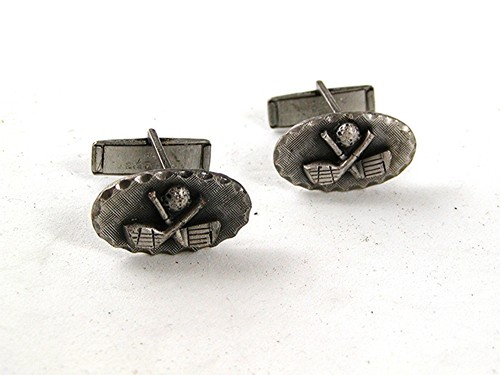 Vintage pewter crossed golf - pewter,