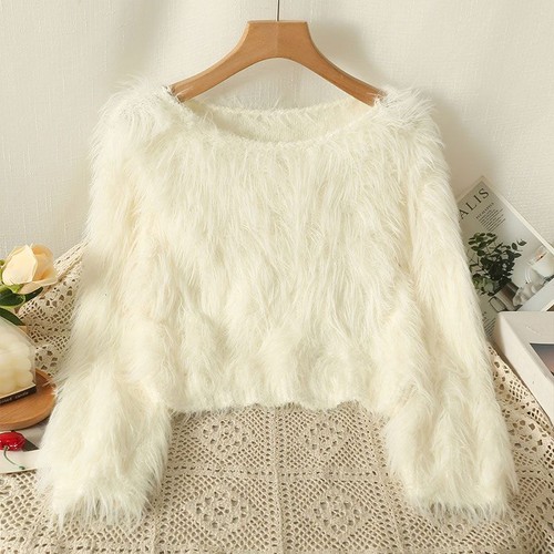 Femme fausse fourrure tricot - fausse,