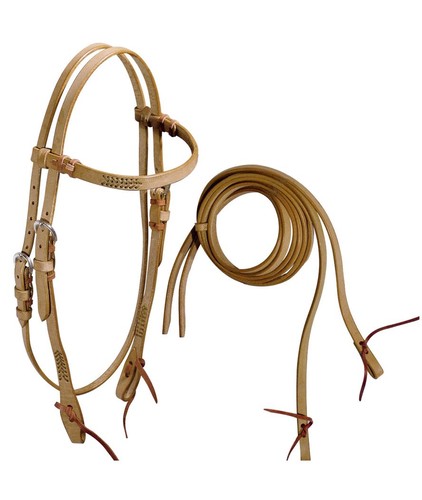 Bridon western cuir lisse - en,
