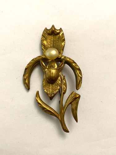 Grande broche métal doré - en,