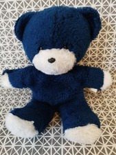 Peluche doudou ours bleu