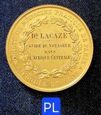 ile Réunion Afrique Rare Méd. 51mm - Dr Lacaze Guide Voyageur Afrique Ctle 1885