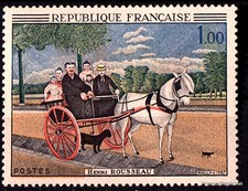 Timbre neuf de 1966 Yt 1517 Douanier Henri Rousseau la carriole du père Juniet