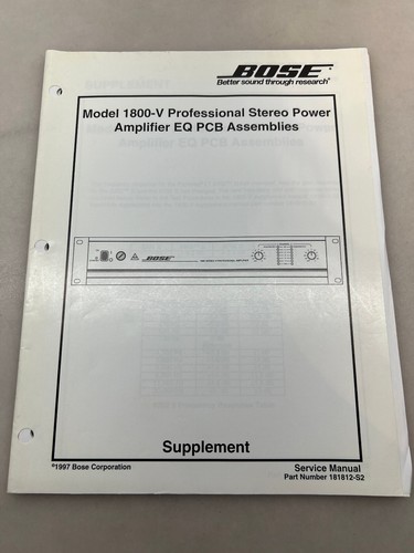Bose 1800 original - 1800-v, service