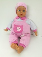 Poupée qui parle et rigole poupon Lissi dolls 516F avec bandeau et salopette 