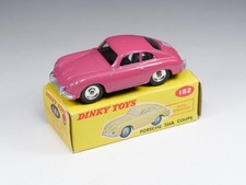 DINKY TOYS ENGLAND - 182 - Porsche 356A Coupe - Framboise - Spun Hubs - En boite
