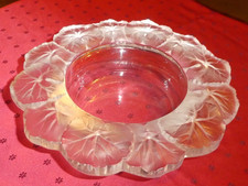 Coupe Vide Poche Cristal Moulé Givré Lalique France Modèle HONFLEUR 1949 Signé