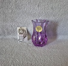 Petit vase violet cristal d'Arques France 24 % de plomb 8 cm