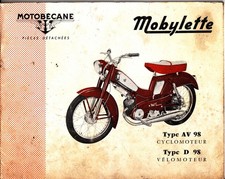 Catalogue de pièces détachées Motobécane Mobylette type AV 98 - D 98 décembre 64