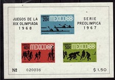 MEXIQUE   bloc  * *  1968 jo aviron basket hockey sur gazon
