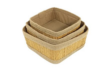 Set de 3 Paniers artisanales en osier 100% naturel en Fibre de Smar. Fait main. 