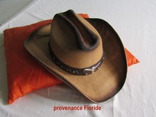 chapeau de cowboy FLUFFY SENSE pour femmes et hommes - Straw Cattleman (country)