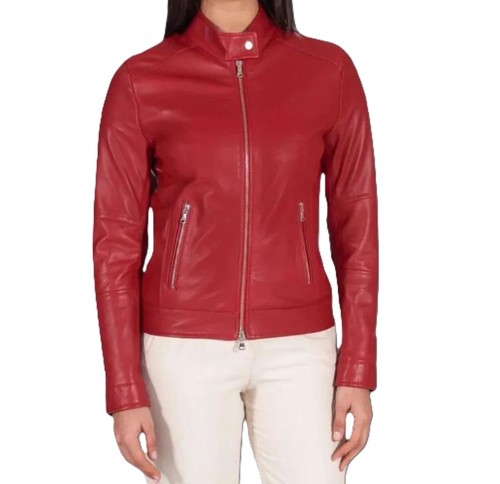 Veste cuir rouge pour - veste,