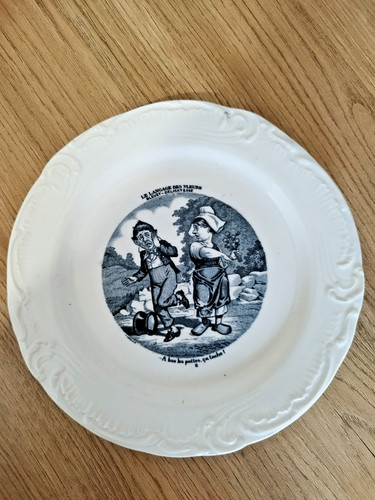 Gien assiette parlante - , bleuet