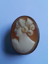 Broche pendentif camée argent