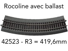 ROCO Rail courbe R3 419,6 mm 30° Rocoline ballast souple - HO 1/87 - ROCO 42523