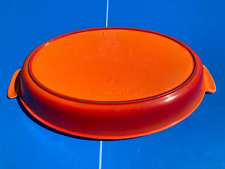 PLAT DRU IDEM Le Creuset EN FONTE OVALE ø 30 CM ORANGE TBE RARE Cocotte Four N3