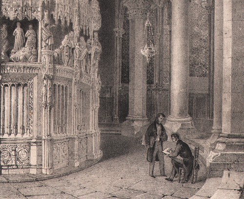 1834 lithographie choeur - lithographie,