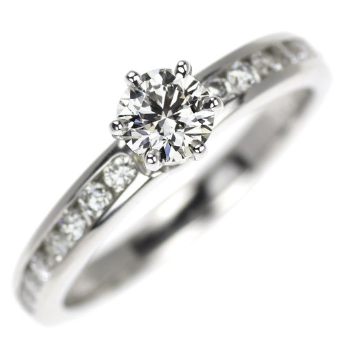 Bague diamant tiffany pt950 - bague,