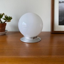 Plafonnier globe verre blanc opaline 15 cm applique murale aluminium LAMP-7558