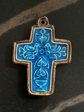 Croix Céramique Fond Bleu