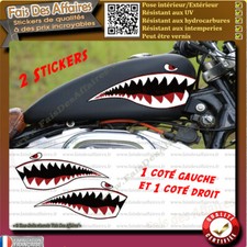 Sticker Autocollant dent de requin deco réservoir moto harley custom bobber 