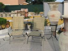 PAIRE DE FAUTEUIL EN FER FORGE ASSISE EN CORDE