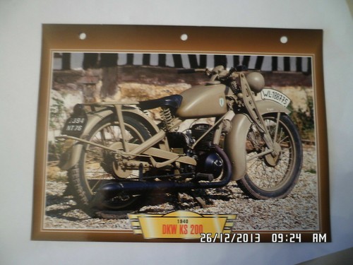 Carte fiche moto dkw - fiche, 200
