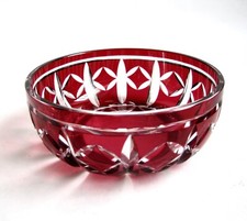 Coupe Cristal Taillé Rouge Rubis Cristal de Bohème St Louis ou Baccarat